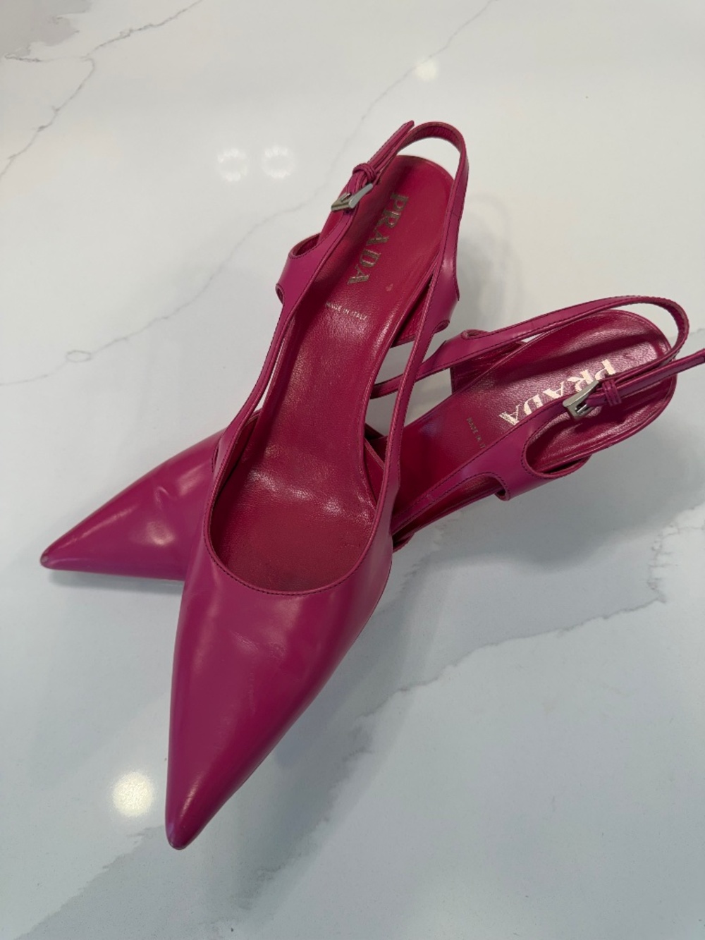 Vintage Pink Prada Slingback Heels – Size 37.5 – Flawed Gem